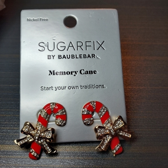 Sugarfix by baublebar memory cane earrings discontinued candycane - Picture 2 of 4